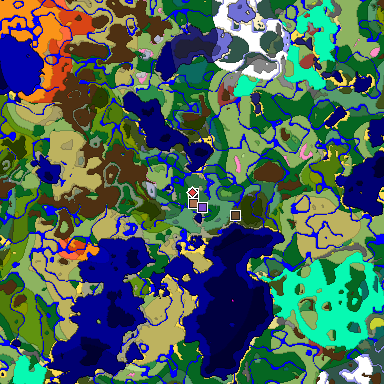 Predicted biome map of Java 26.3 seed 8241082536759348024 around estimated spawn