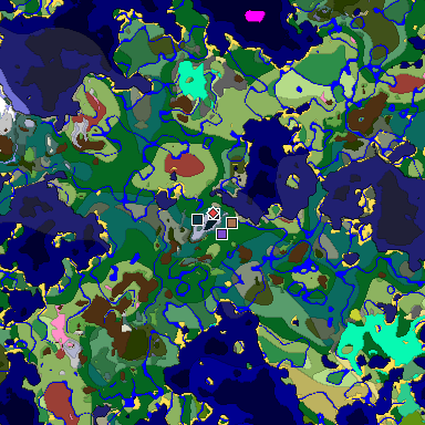 Predicted biome map of Java 26.3 seed -7417547791733007961 around estimated spawn