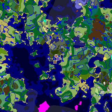 Predicted biome map of Java 26.3 seed -7944660470016922937 around estimated spawn