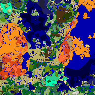 Predicted biome map of Java 26.3 seed 249966234579157217 around estimated spawn