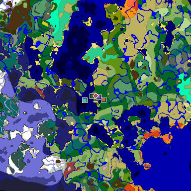 Predicted biome map of Java 26.3 seed -4635466067372620 around estimated spawn