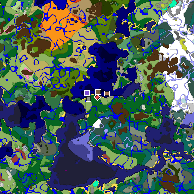 Predicted biome map of Java 26.3 seed -382378773305548098 around estimated spawn