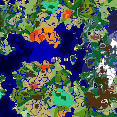Predicted biome map of Java 26.3 seed 1867421674382630874 around estimated spawn