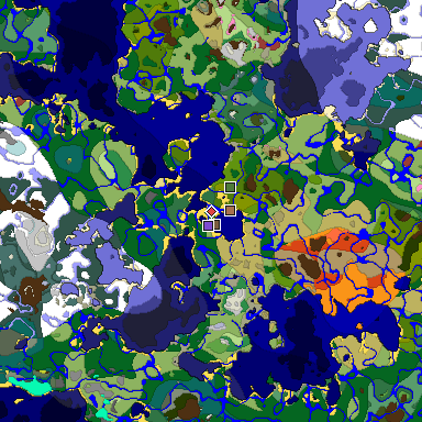 Predicted biome map of Java 26.3 seed -3752973028022461961 around estimated spawn
