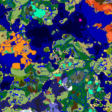 Predicted biome map of Java 26.3 seed 1525985082739817922 around estimated spawn