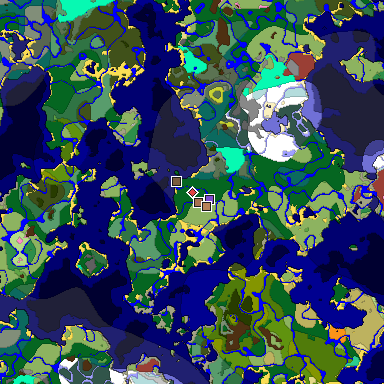 Predicted biome map of Java 26.3 seed 6920460036892474126 around estimated spawn