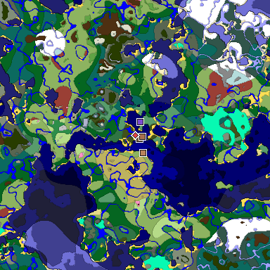 Predicted biome map of Java 26.3 seed 6528794662012841856 around estimated spawn