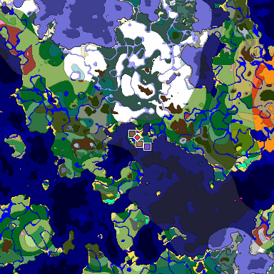 Predicted biome map of Java 26.3 seed -5191845317309623187 around estimated spawn