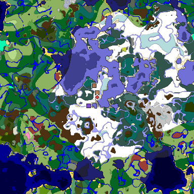 Predicted biome map of Java 26.3 seed 8450297674675253001 around estimated spawn
