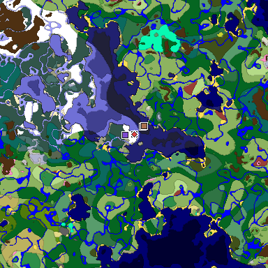 Predicted biome map of Java 26.3 seed 1099685534995217290 around estimated spawn