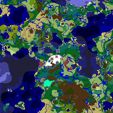 Predicted biome map of Java 26.3 seed 6133527687636668121 around estimated spawn