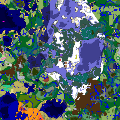 Predicted biome map of Java 26.3 seed 8089360552521644628 around estimated spawn