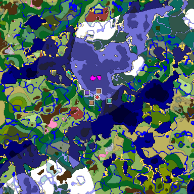 Predicted biome map of Java 26.3 seed -1196909857828600687 around estimated spawn