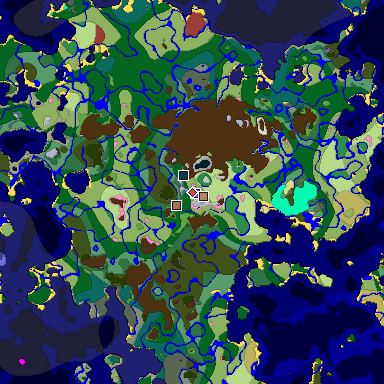 Map of Minecraft seed 7203158271241297707 around spawn