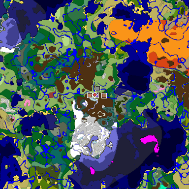 Map of Minecraft seed -6855933677656468911 around spawn
