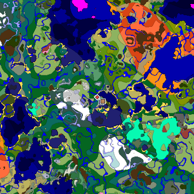 Predicted biome map of Java 26.3 seed -249240487181347719 around estimated spawn