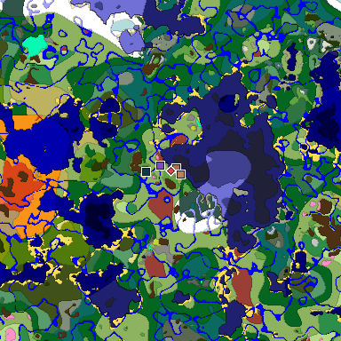 Predicted biome map of Java 26.3 seed -5642984965160722524 around estimated spawn