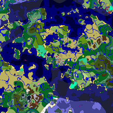 Predicted biome map of Java 26.3 seed 424145005970229460 around estimated spawn