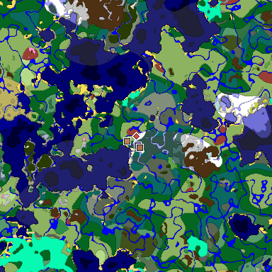 Predicted biome map of Java 26.3 seed 4681801358752799235 around estimated spawn