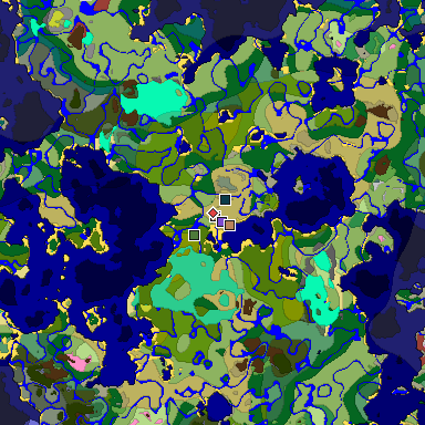 Predicted biome map of Java 26.3 seed 1731393373709741222 around estimated spawn