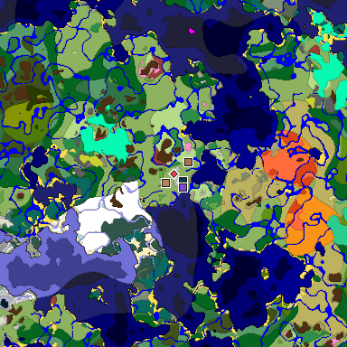Predicted biome map of Java 26.3 seed -4086762640659914715 around estimated spawn
