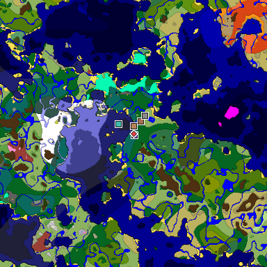 Map of Minecraft seed 4692669100320357976 around spawn