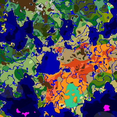 Map of Minecraft seed 3504345362933482853 around spawn