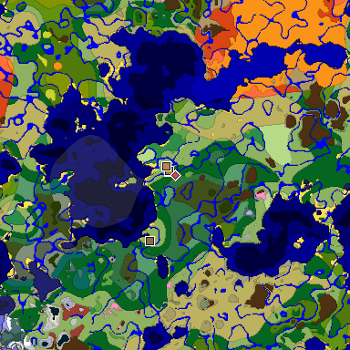 Predicted biome map of Java 26.3 seed 135587439704108985 around estimated spawn