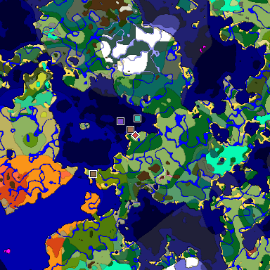 Predicted biome map of Java 26.3 seed -919883866442589344 around estimated spawn