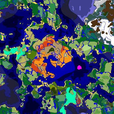 Predicted biome map of Java 26.3 seed 4884151262391855234 around estimated spawn