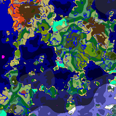 Predicted biome map of Java 26.3 seed -110845241655792588 around estimated spawn
