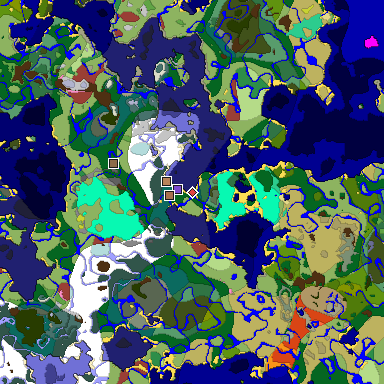 Predicted biome map of Java 26.3 seed -213676230965821529 around estimated spawn