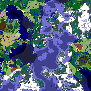 Predicted biome map of Java 26.3 seed -2039056693259740366 around estimated spawn