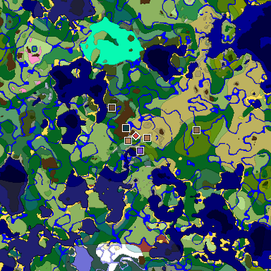 Predicted biome map of Java 26.3 seed -1788494559790793645 around estimated spawn