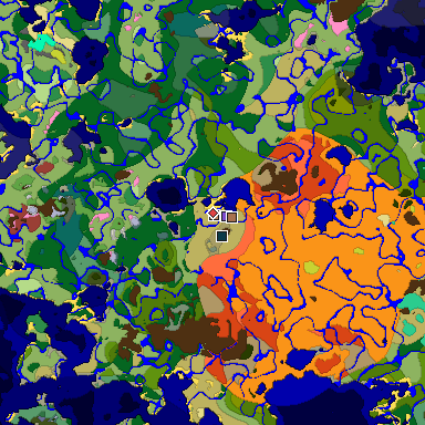 Map of Minecraft seed -1966895692668432947 around spawn