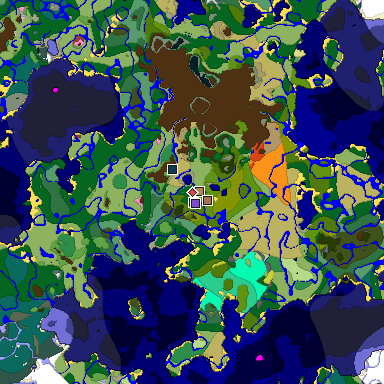 Map of Minecraft seed 5610973568509653632 around spawn