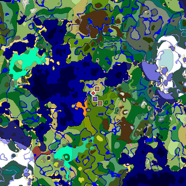 Predicted biome map of Java 26.3 seed 6688397585679824246 around estimated spawn