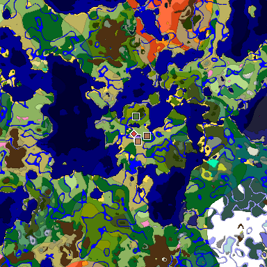 Predicted biome map of Java 26.3 seed -2268723971031263857 around estimated spawn