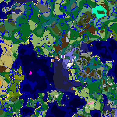 Map of Minecraft seed -8918599209000704074 around spawn
