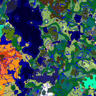 Predicted biome map of Java 26.3 seed 6601439562535131941 around estimated spawn