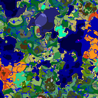 Predicted biome map of Java 26.3 seed -6114001546391358055 around estimated spawn