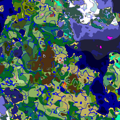 Predicted biome map of Java 26.3 seed -6304814602034206986 around estimated spawn