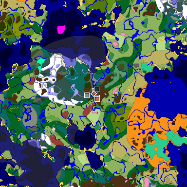 Map of Minecraft seed -7550453032638294902 around spawn