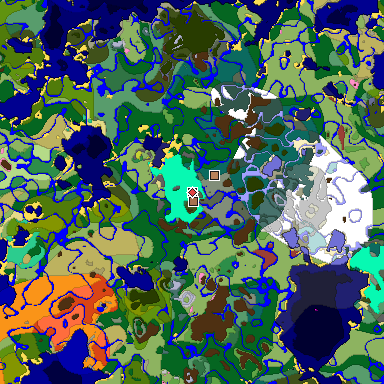 Predicted biome map of Java 26.3 seed 769789899112134276 around estimated spawn