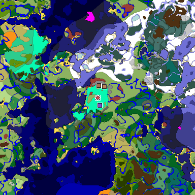 Predicted biome map of Java 26.3 seed -973410466250823275 around estimated spawn