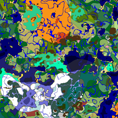 Predicted biome map of Java 26.3 seed -824275933387776659 around estimated spawn