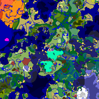 Predicted biome map of Java 26.3 seed -5436698851007081477 around estimated spawn