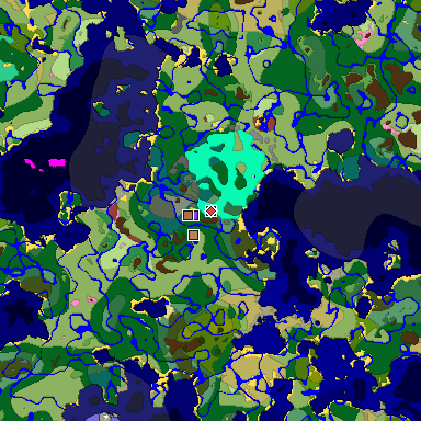 Predicted biome map of Java 26.3 seed 213471048046740171 around estimated spawn