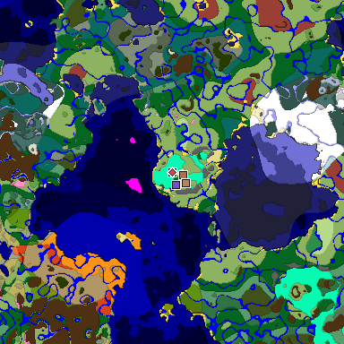Predicted biome map of Java 26.3 seed 8270484128123219347 around estimated spawn