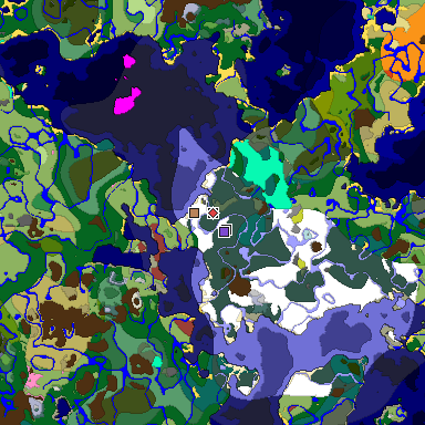 Predicted biome map of Java 26.3 seed 1372410385824780910 around estimated spawn